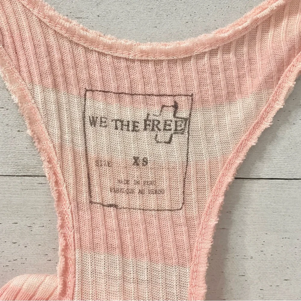 FREE PEOPLE Striped Ribbed Racerback Tunic Tank Top Mini Dress - Picture 5 of 8